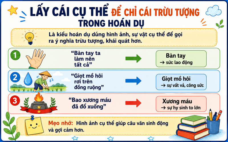 Những từ như “cả lớp”, “cả trường”, “sân vận động” có thể được dùng để chỉ người bên trong không gian đó.